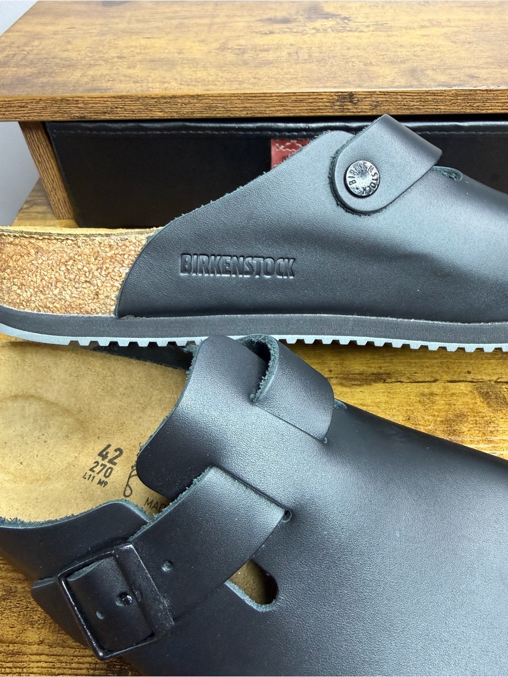 NEW Birkenstock Boston Super Grip Clogs Black Size 42 L11 M9 - Picture 7 of 14